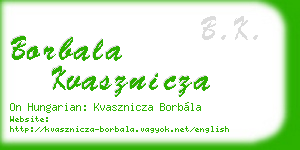 borbala kvasznicza business card
